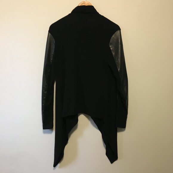 Danier Genuine Leather Sleeve Open Waterfall Handkerchief Cardigan - Picture 4 of 16